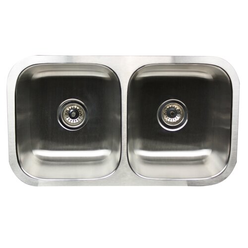 Nantucket Sinks Sconset 31.57 x 17.97 Double Bowl Undermount Kitchen