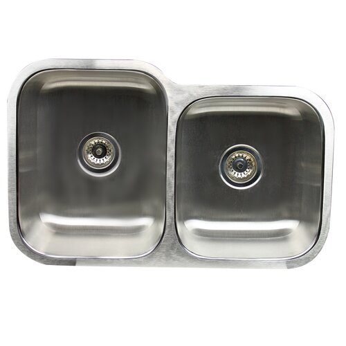 Nantucket Sinks Sconset 31.5 x 20.19 Double Bowl Undermount Kitchen