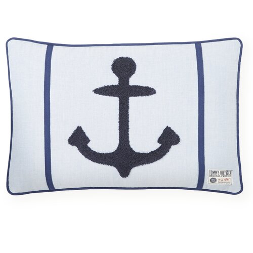 Embroidered Anchor Decorative Cotton Lumbar Pillow by Tommy Hilfiger