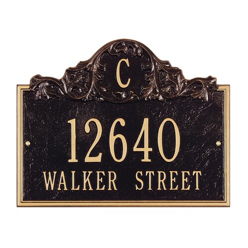 Whitehall Products Acanthus Monogram Address Plaque