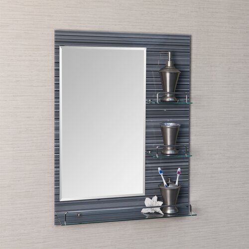 DanyaB Milan Vanity Bathroom Mirror with Shelves amp; Reviews  Wayfair 