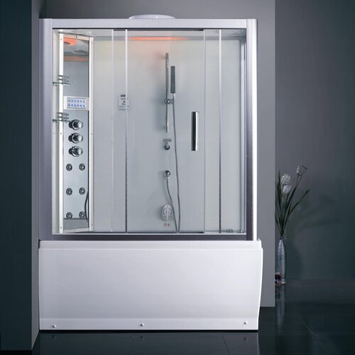 Ariel Bath Platinum Sliding Door Steam Shower with Bath Tub