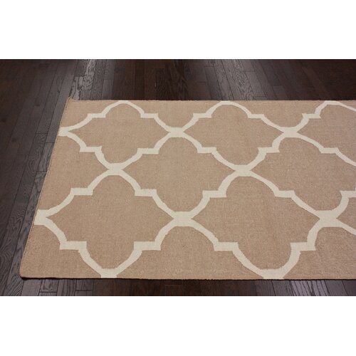 Marbella Moroccan Trellis Kilim Sand Area Rug