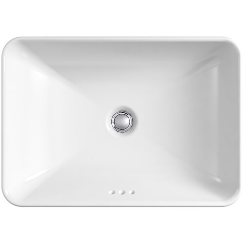 Kohler Vox Rectangle Vessel Above Counter Bathroom Sink in White