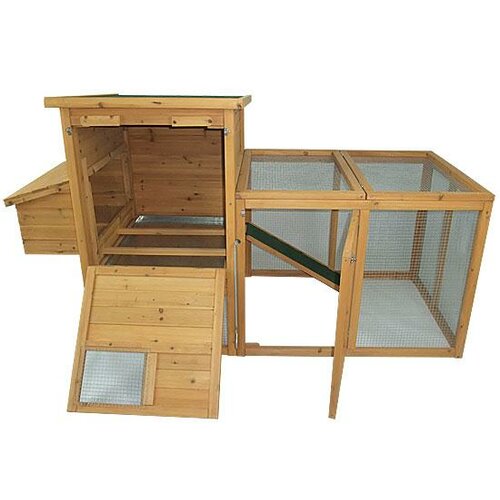 Aosom LLC Pawhut 75" Deluxe Wooden Chicken Coop Hen House with Outdoor 