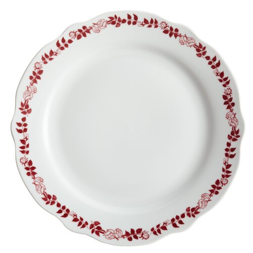 BonJour Yuletide Garland 12 Printed Porcelain Stoneware Fluted Dinner