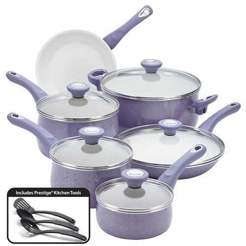 New Traditions Speckled Nonstick 14 Piece Cookware Set by Farberware