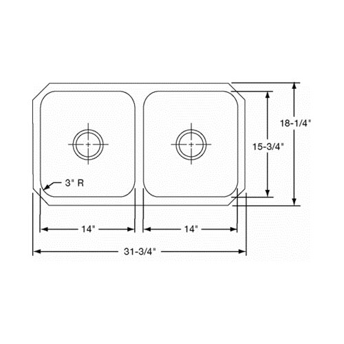 Dayton 31.75 x 18.25 Deep Double Bowl Undermount Kitchen Sink by