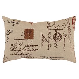 French Postale Linen Lumbar Pillow