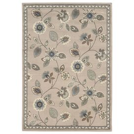 Tosh Stone & Blue Floral Area Rug