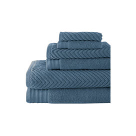 Chevron 6 Piece 100% Cotton Solid Towel Set
