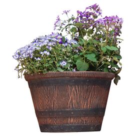 3 Piece Round Rain Barrel Planter Set