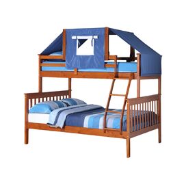 Donco Kids Twin Over Full Mission Bunk Bed with Tent Kit