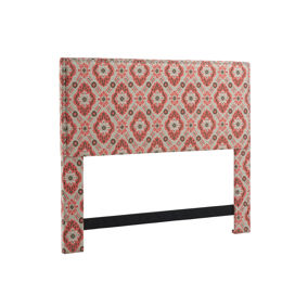 Tufted Upholstered  Headboard in Linen Beaujolais