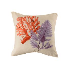 Seaweed and Coral Cotton Throw Pillow (Set of 2)