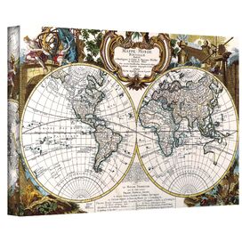 Antique ''World Map Circa 1499'' Graphic Art on Canvas