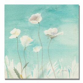 'White Poppies' by Sheila Golden Painting Print on Canvas
