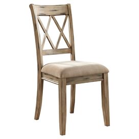 Mestler Side Chair with Beige Cushion          (Set of 2)