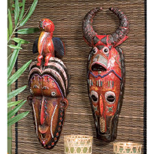 2 Piece Masks of the Congo Wall Décor Set