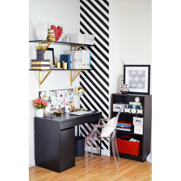 Amy's White Black and Gold Home Office