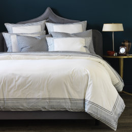 Blockprint Border Marine Duvet