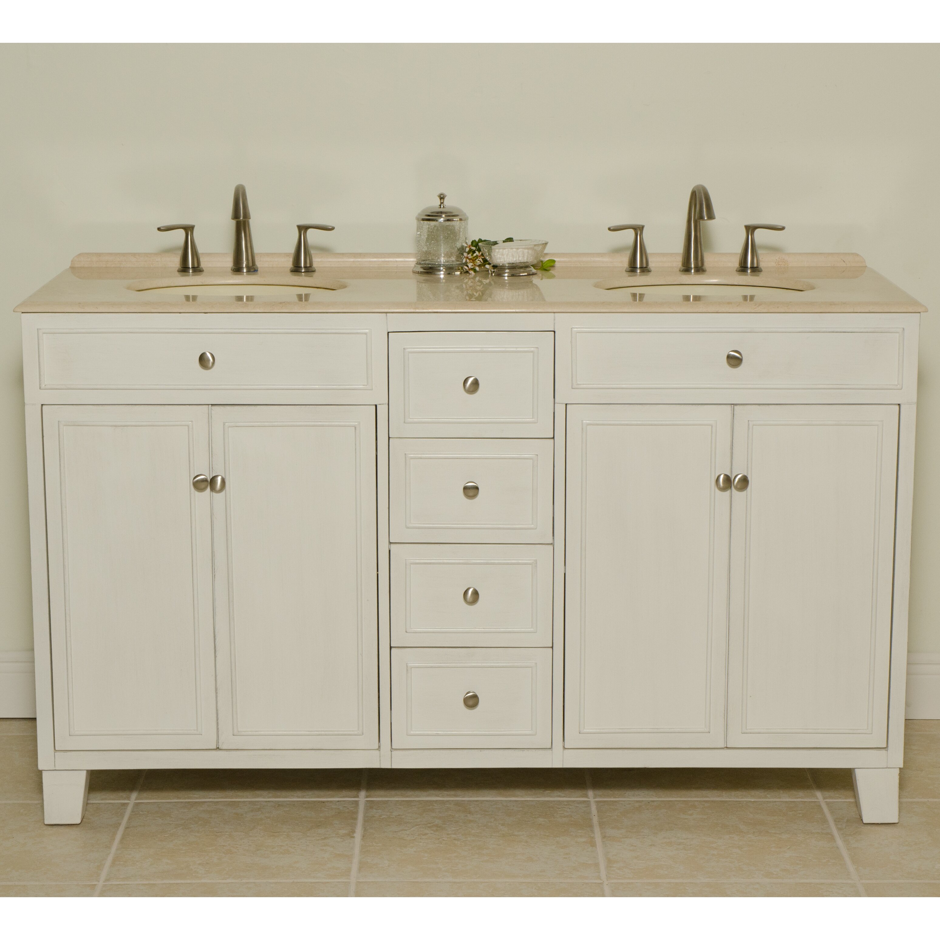Janet 60quot; Double Bathroom Vanity Set by Bamp;I Direct Imports