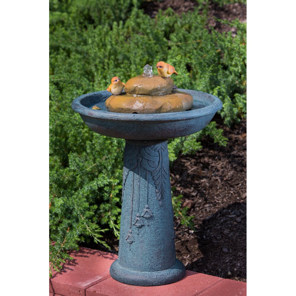 Alfresco Home Bird Bath Outdoor Fountain