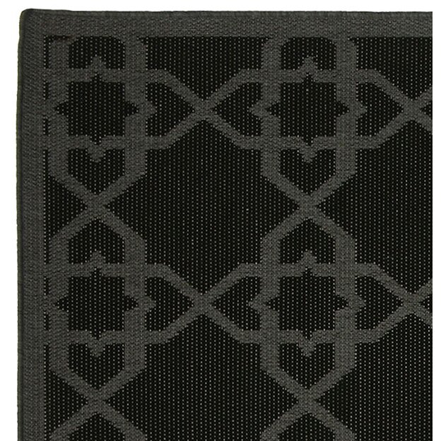 Pawleys Island Antebellum Black Geometric Indoor/Outdoor Area Rug