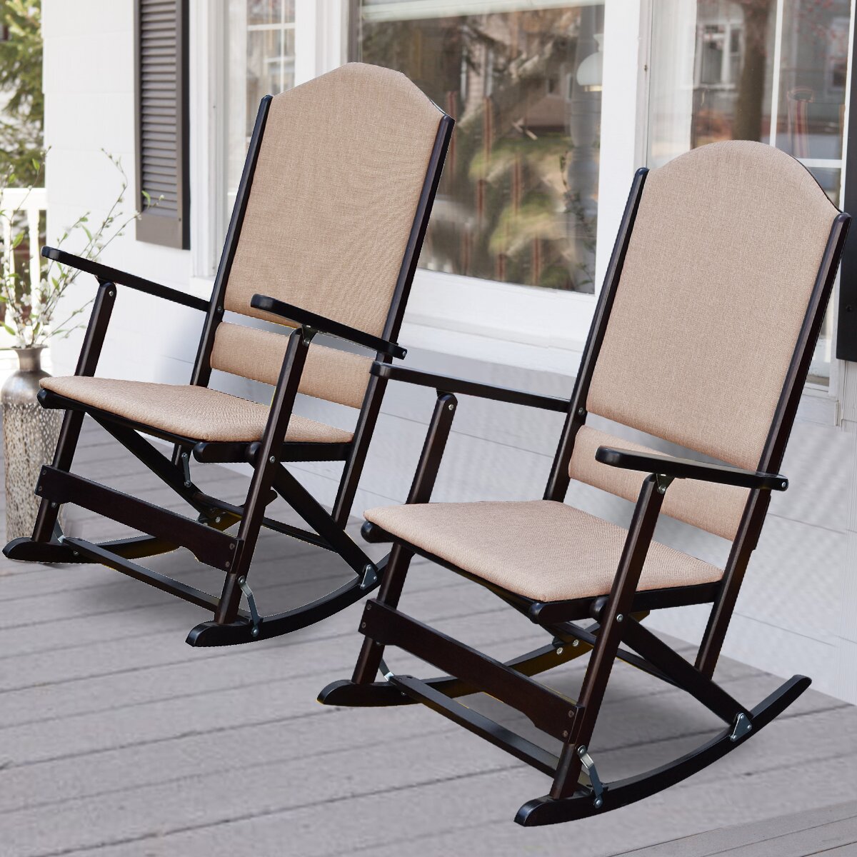 Cedar Creek Solid Wood Folding Rocking Chair CST41865 