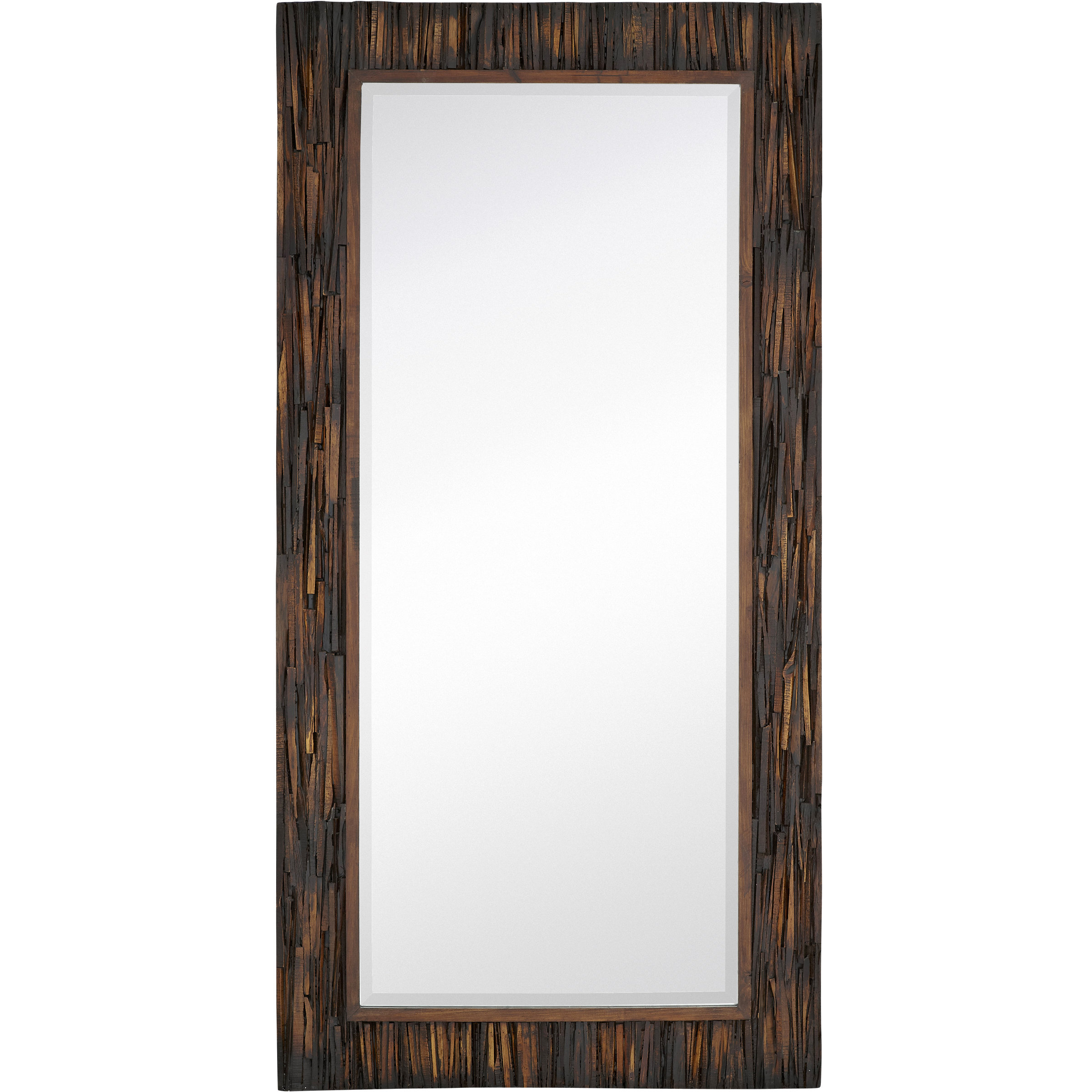 Large-scale Rectangular Natural Wood Framed Mirror | Wayfair