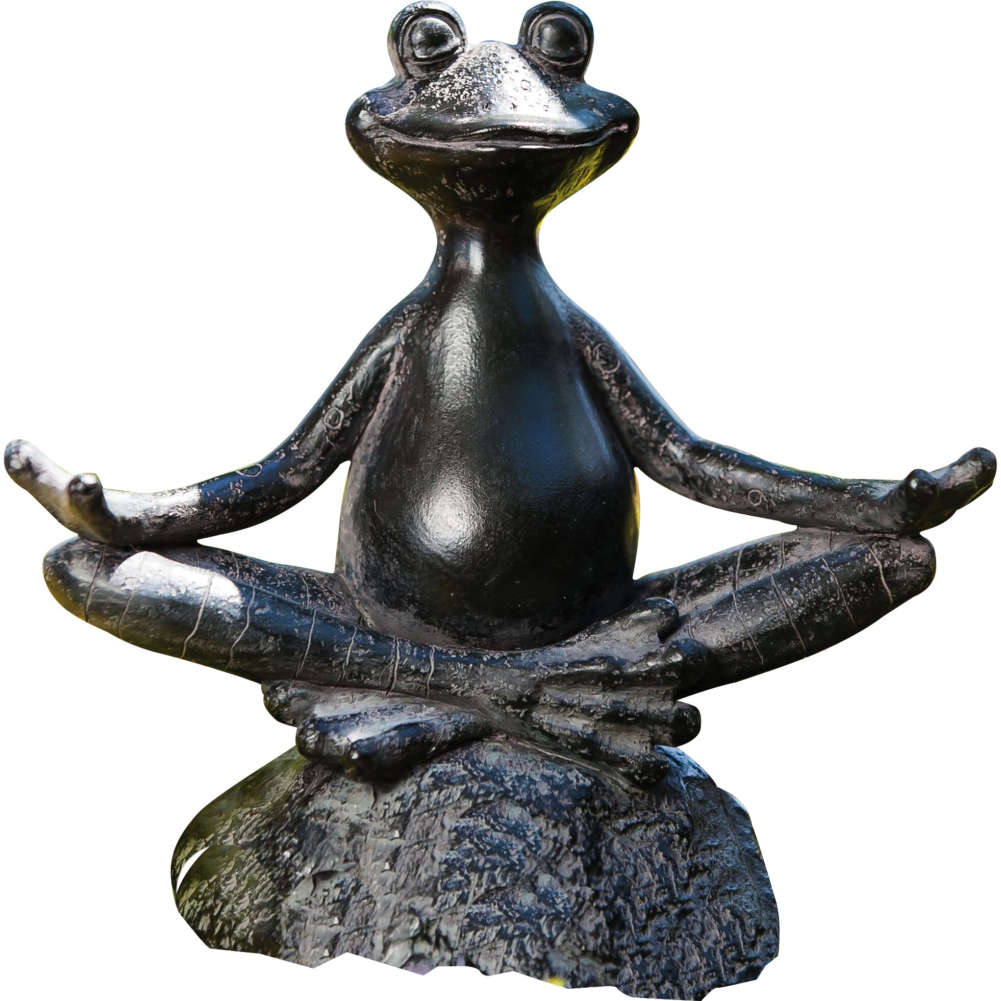 outdoor yoga frog statue