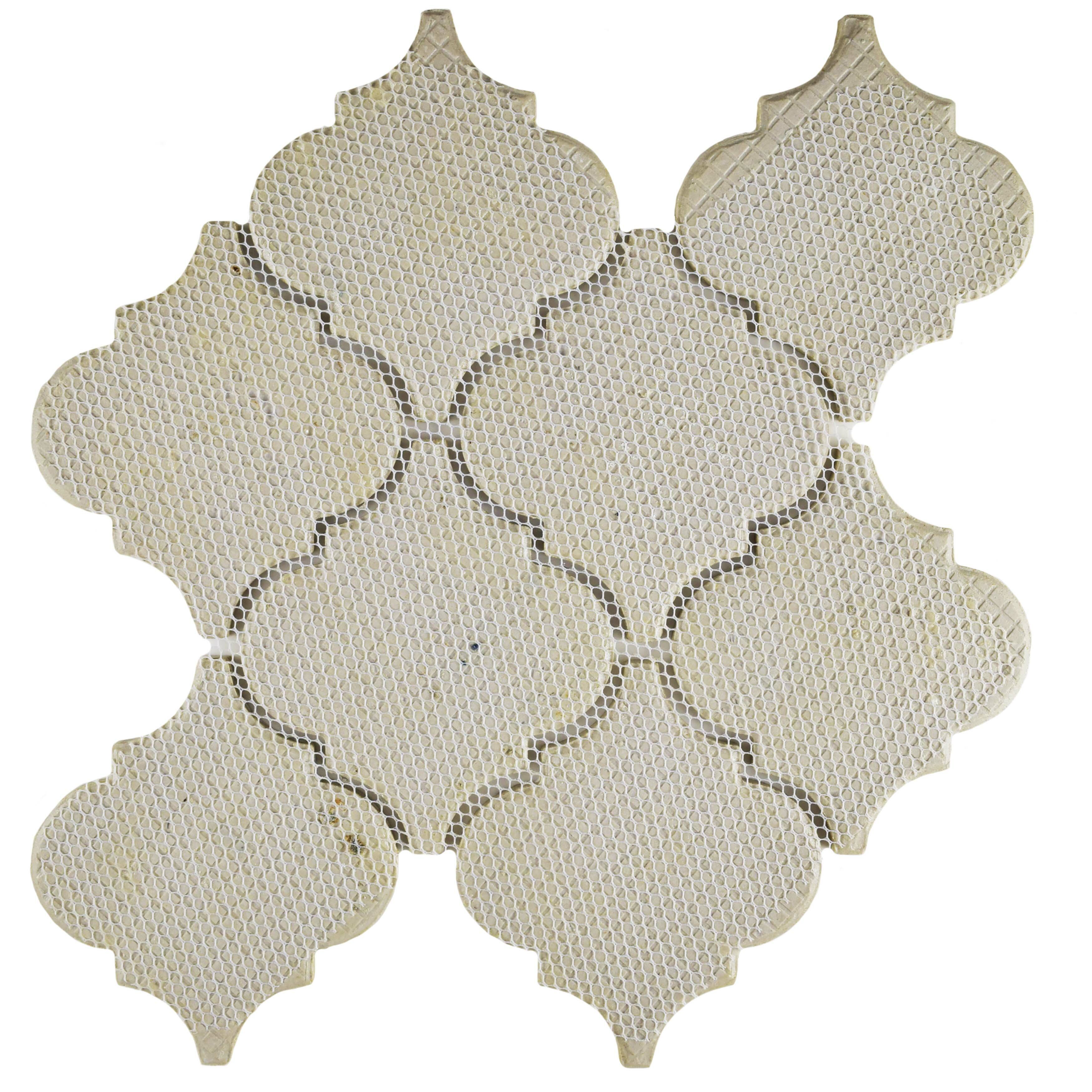 Elitetile Essentia 49 X 52 Porcelain Mosaic Tile In Ivory Bone