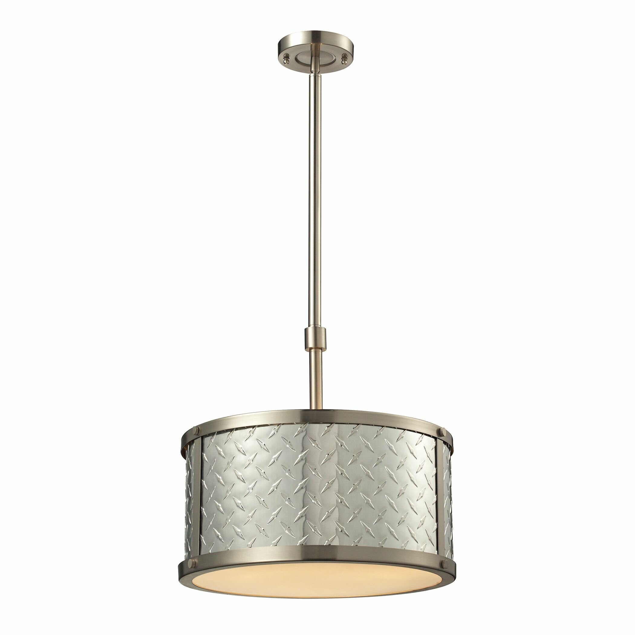 Diamond Plate 3 Light Drum Pendant by Elk Lighting