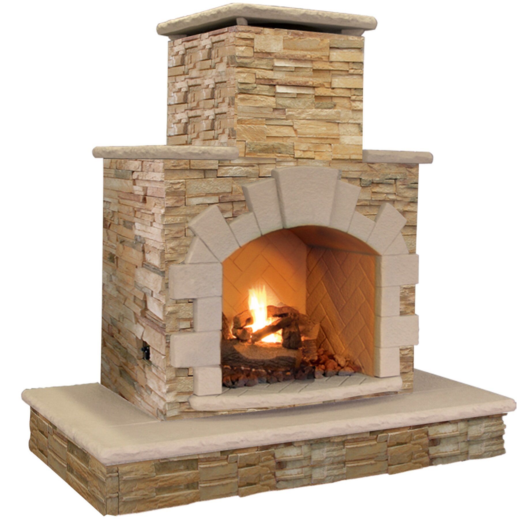 Natural Stone Propane Gas Outdoor Fireplace Wayfair