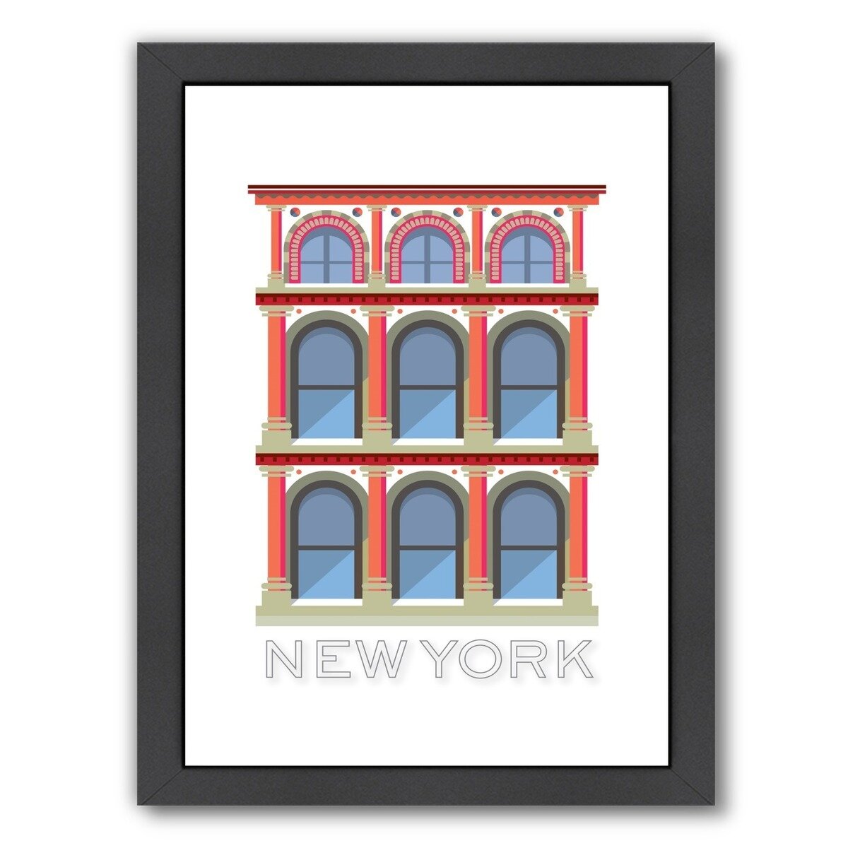 New York Buildings 1 Framed Graphic Art by Americanflat