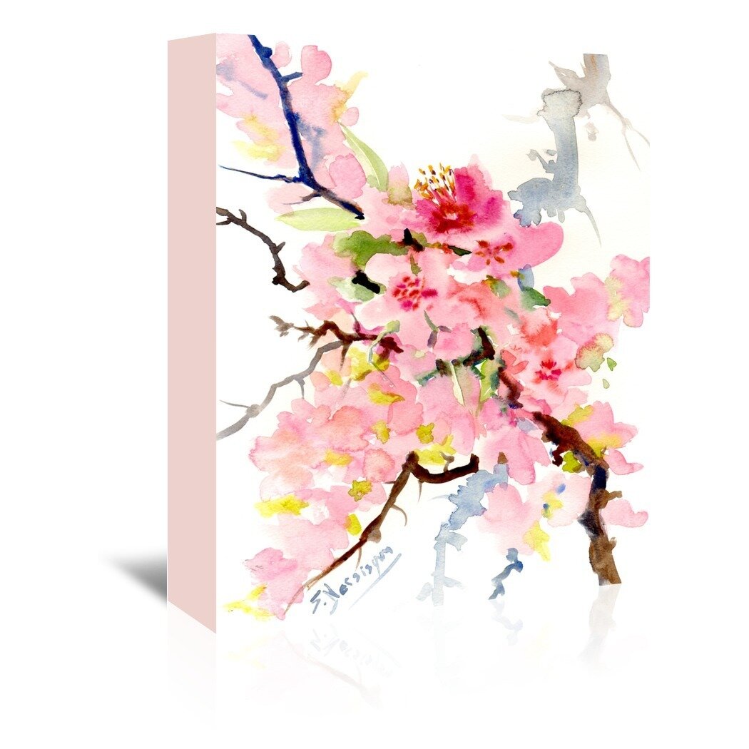 Cherry Blossom 3 by Suren Nersisyan Painting Print on Wrapped Canvas