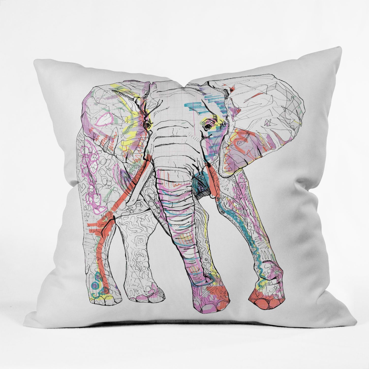 boho elephant throw pillow