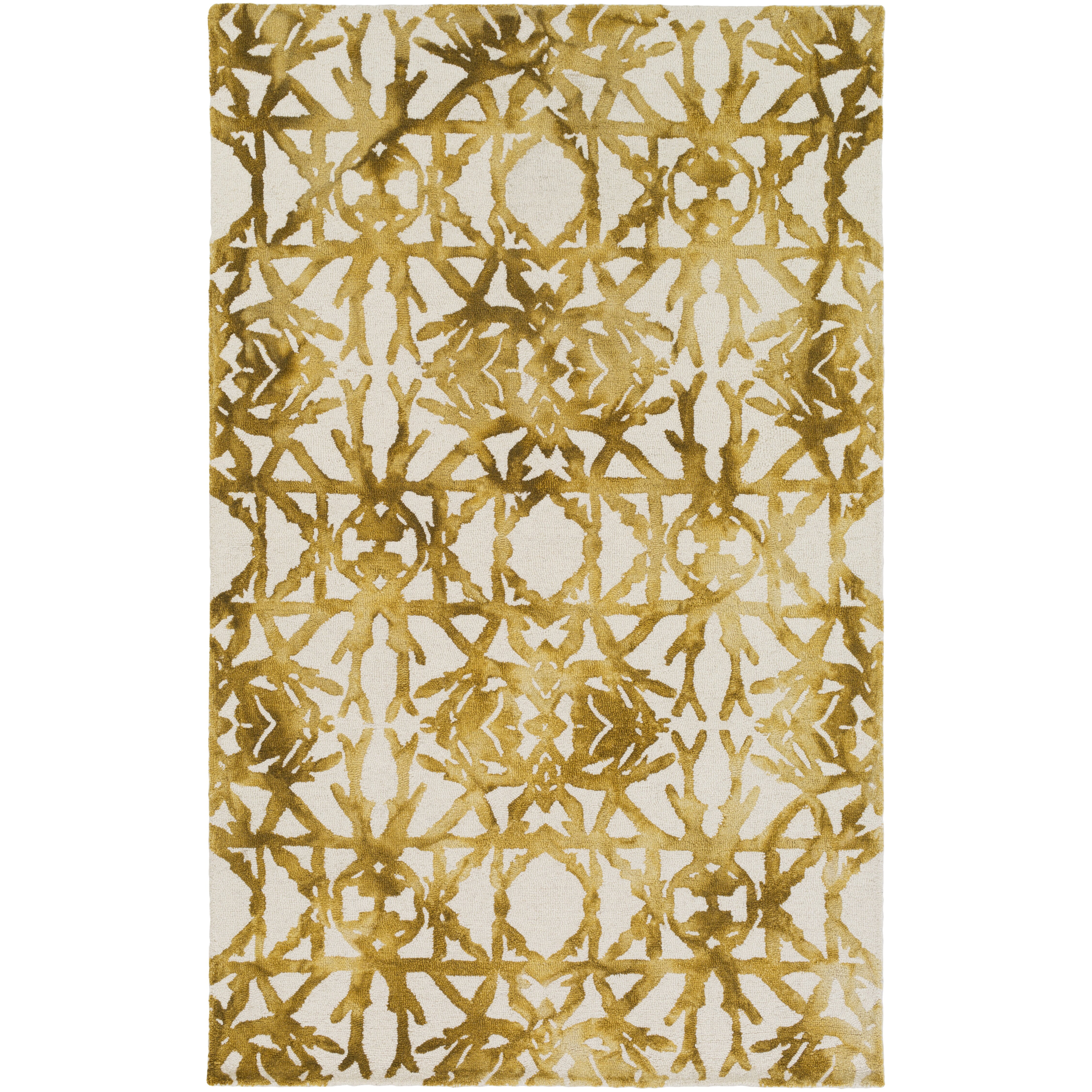 Organic Avery Hand Tufted Gold f White Area Rug
