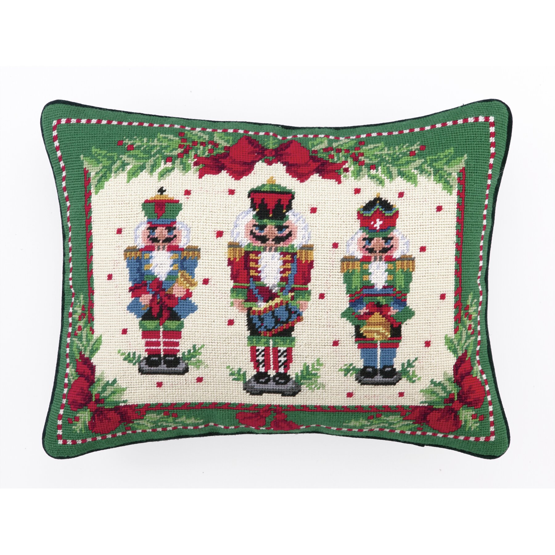 Peking Handicraft Nutcracker Melody Needlepoint Lumbar Pillow