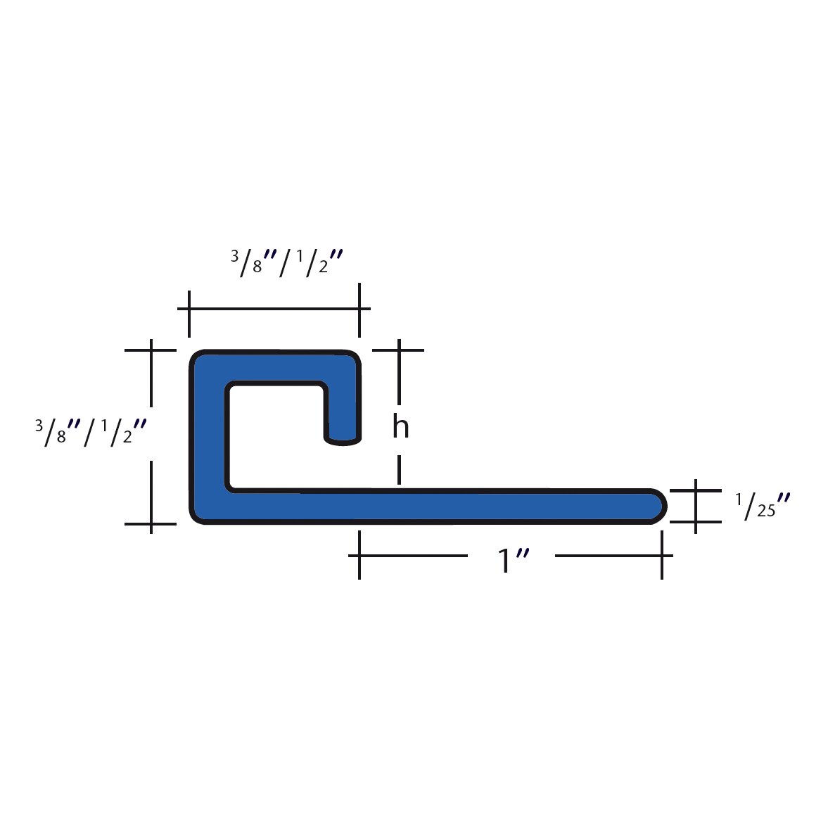 Cubeline 1 x 1 Inner Outer Corner Piece Tile Trim in Stainless Steel