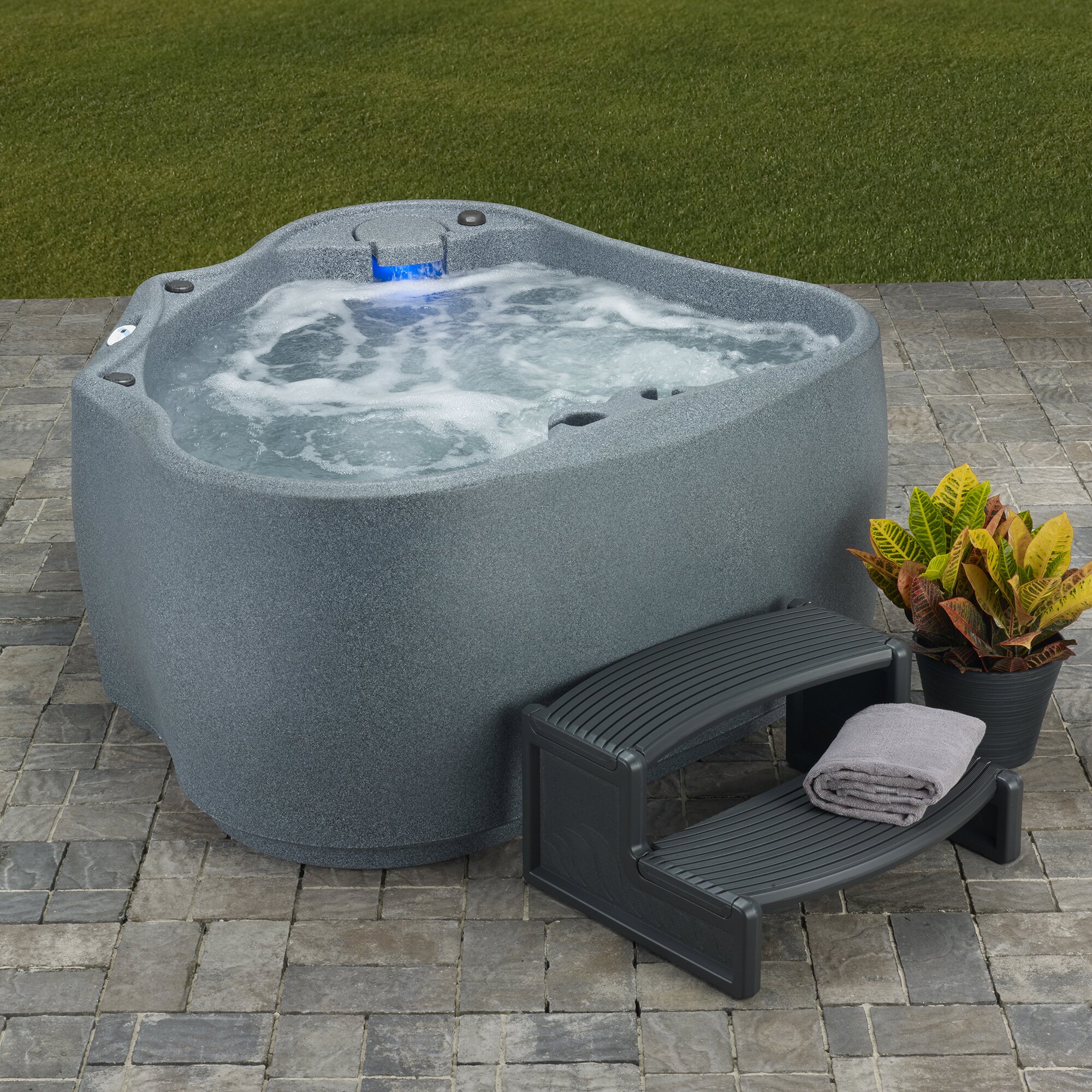 2 Person 14 Jet With Easy Plug N Play Spa And LED Waterfall AR 300 