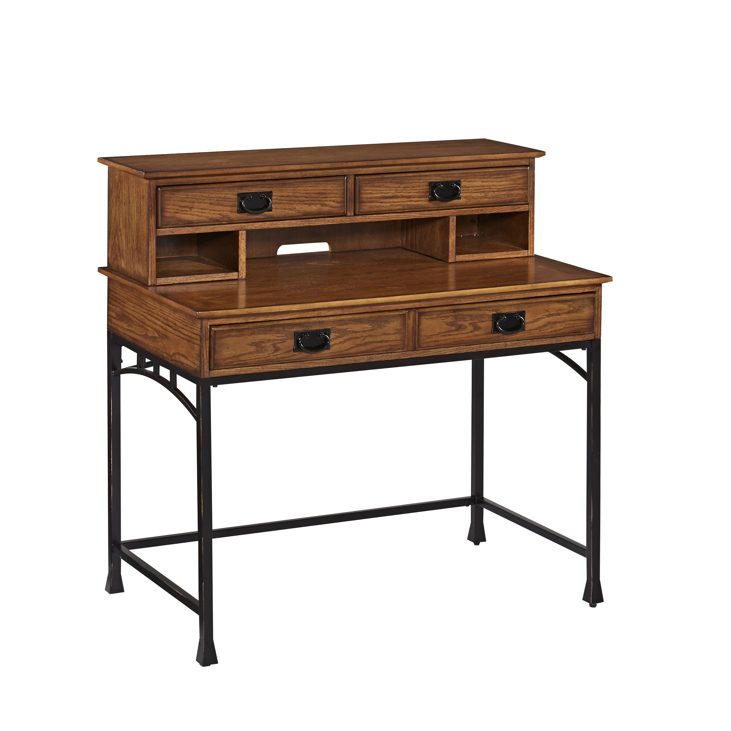 Home Styles Modern Craftsman Computer Desk with Hutch and Keyboard Tray