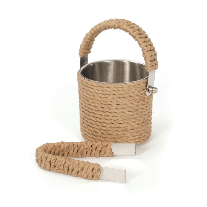 Roped Ice Bucket and Tong by Hip Vintage