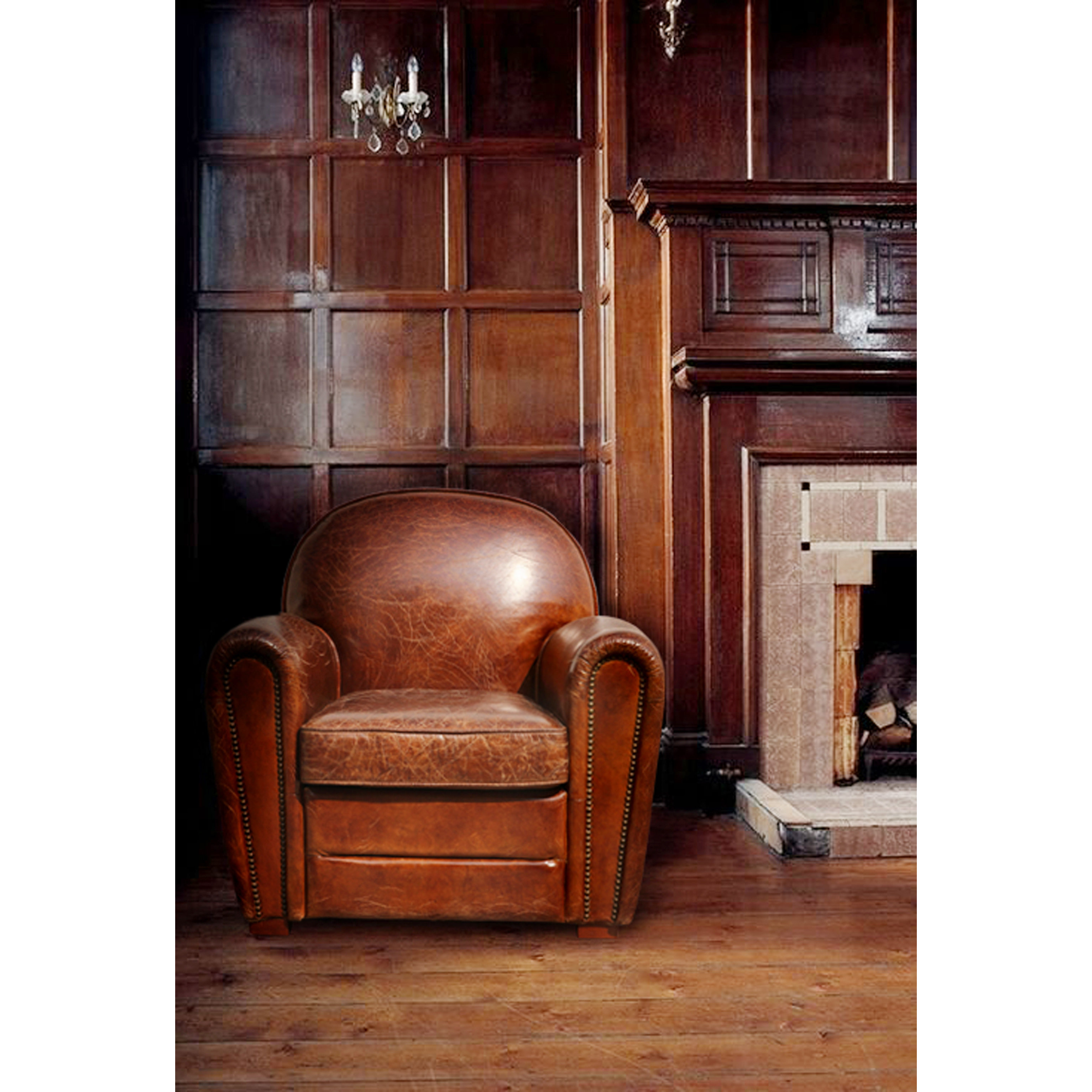 Pasargad Genuine Leather Paris Arm Chair & Reviews | Wayfair