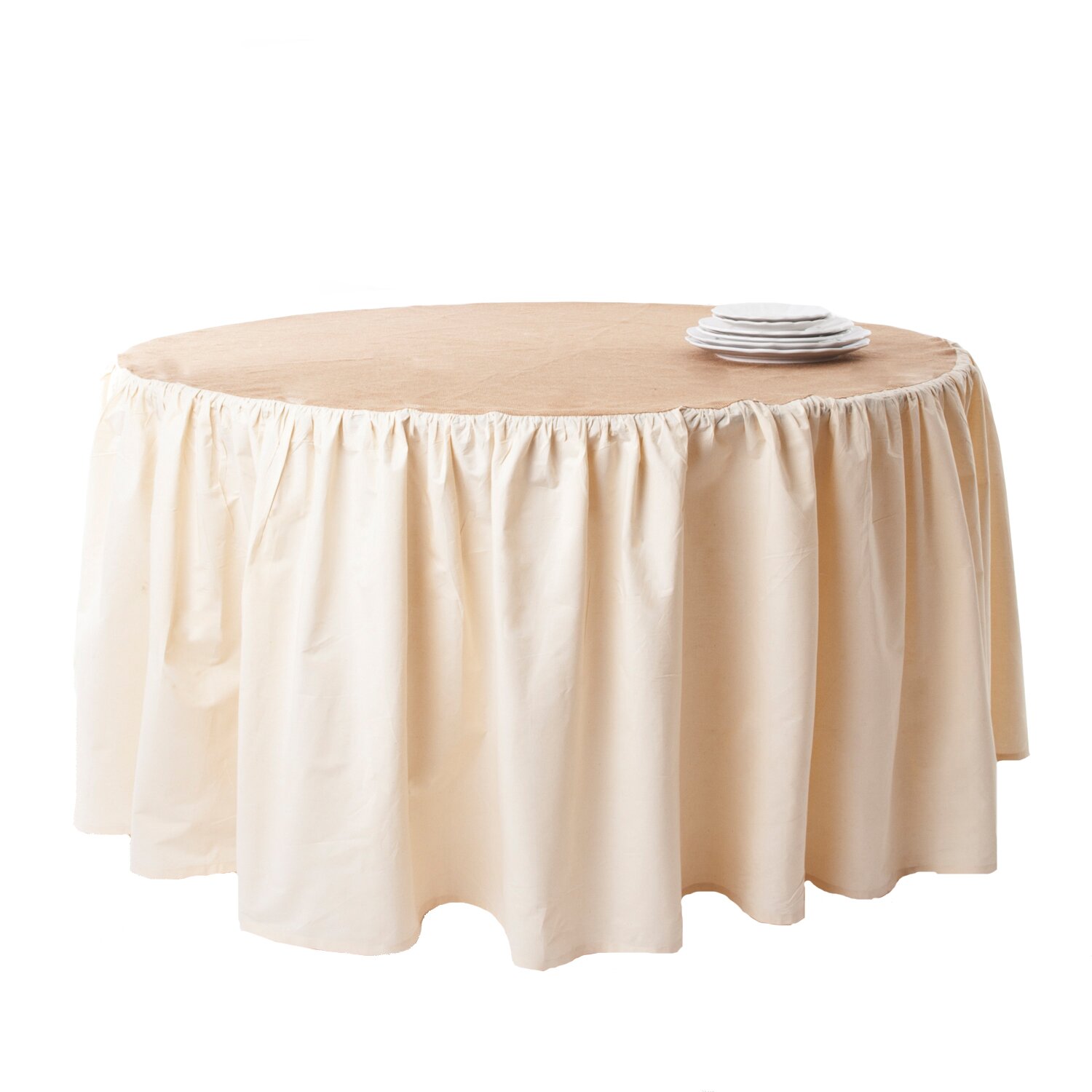 Saro Toulouse Design Burlap and Cotton Design Tablecloth