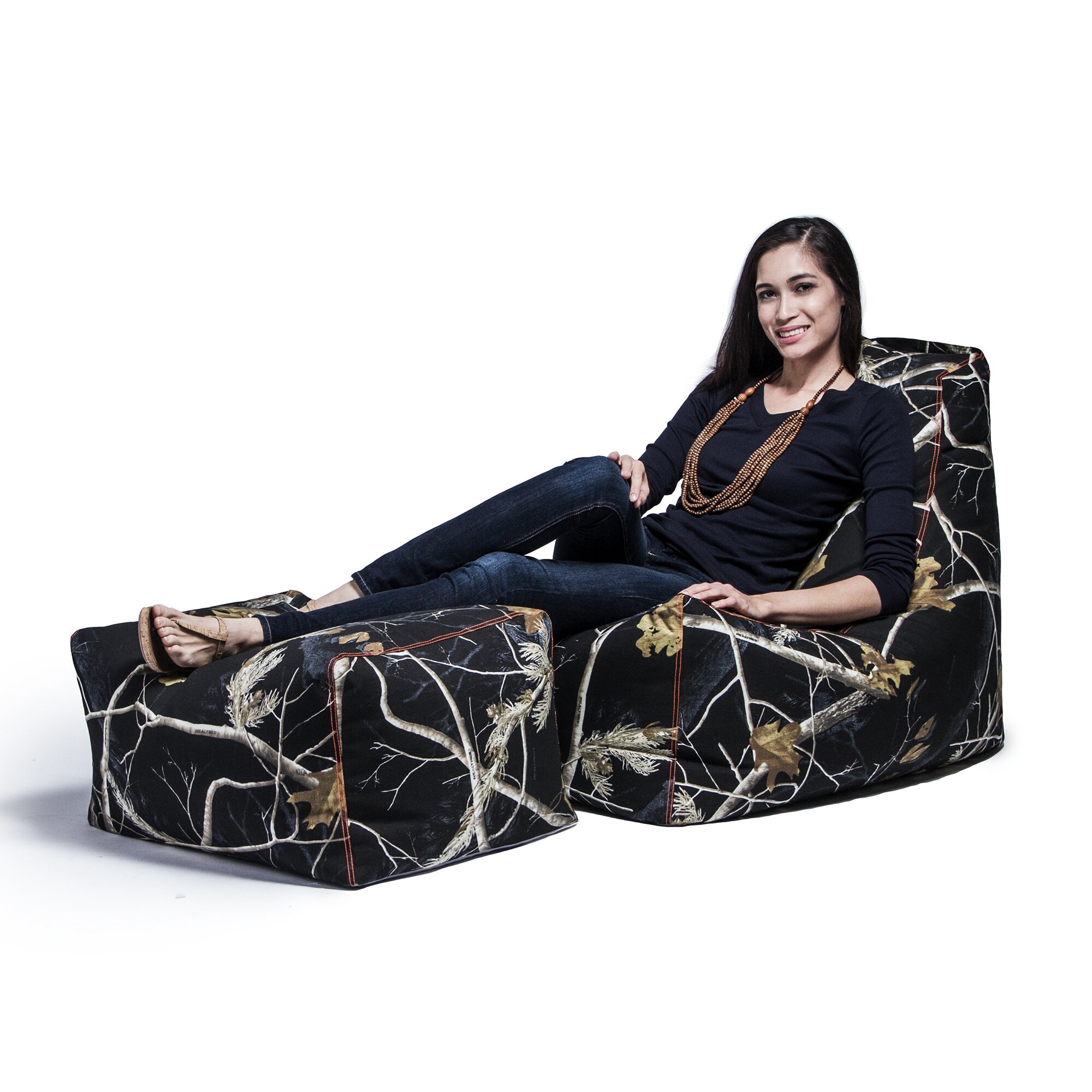 Realtree Bean Bag Lounger and Ottoman