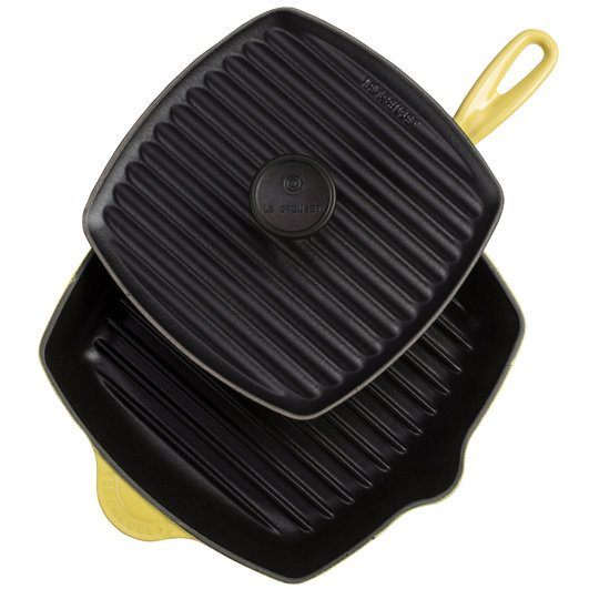 Le Creuset Cast Iron 10" Panini Pan and Skillet Grill Set & Reviews