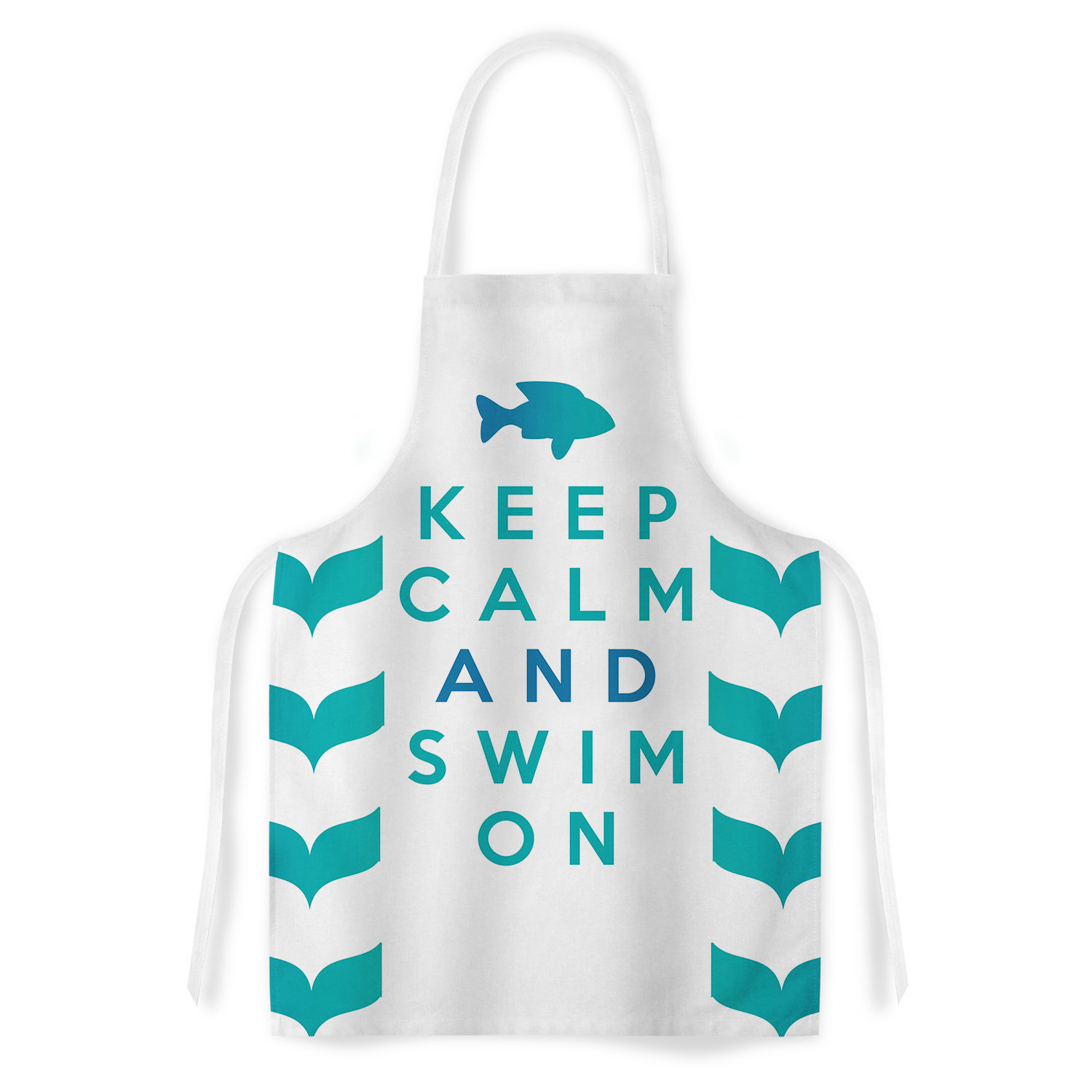 Keep Calm and Swim On by Nick Atkinson Artistic Apron by KESS InHouse