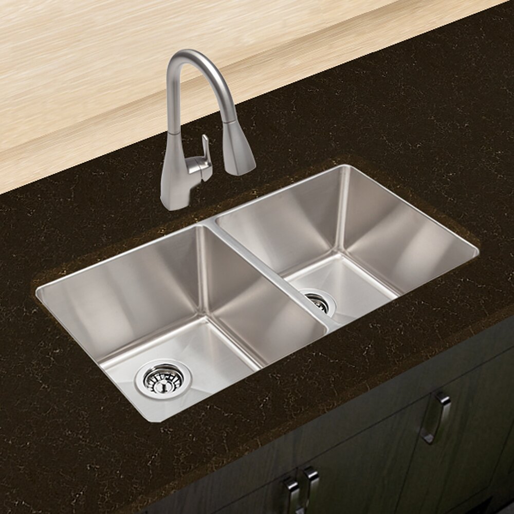 Hahn Chef Series 32 x 18 Double Bowl Kitchen Sink