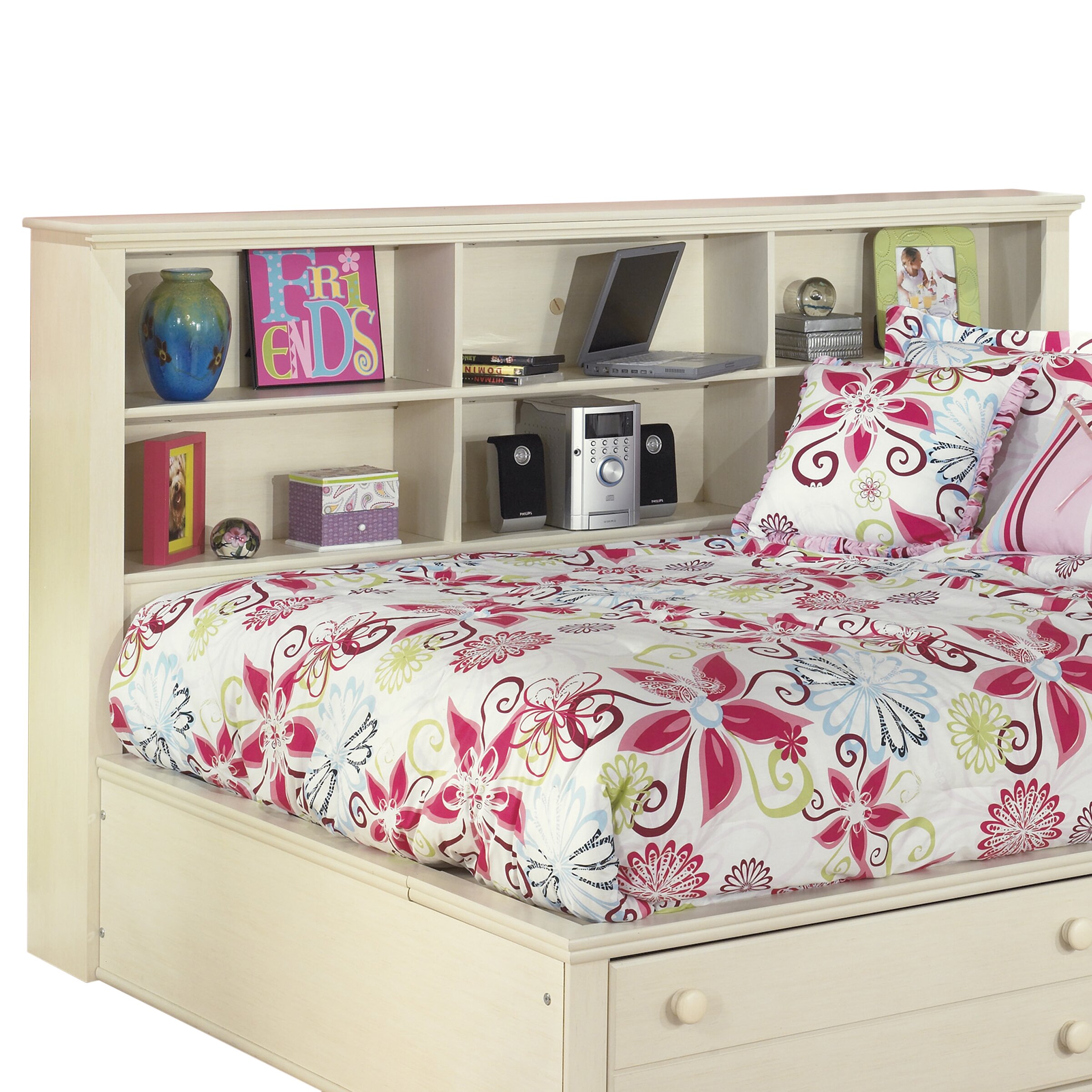Unique Twin Bed With Bookcase Headboard 
